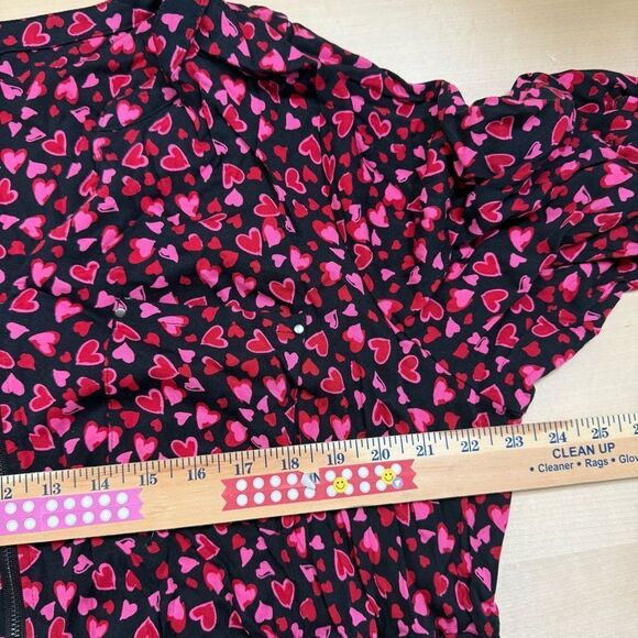 Torrid Heart Print Stretch Challis Zip Front Dress 3X - Picture 10 of 12